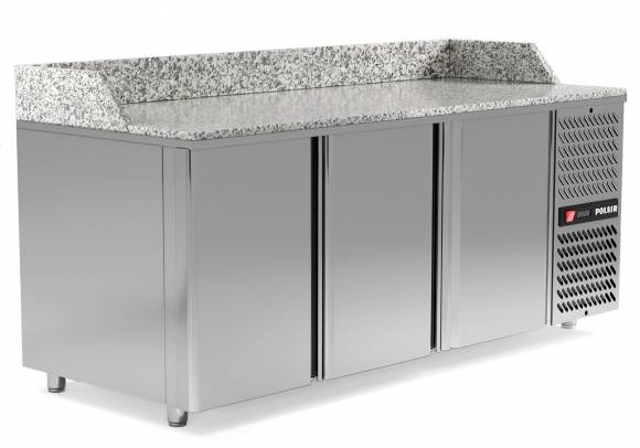 Стол холодильный Polair Pizza 800 TM3ENpizza-G 3 двери столешница гранит Стол холодильный Polair Pizza 800 TM3ENpizza-G 3 двери столешница гранит