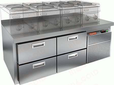 Стол холодильный HICOLD SN 22/TN LT SH   4 ящика  Стол холодильный HICOLD SN 22/TN LT SH   4 ящика