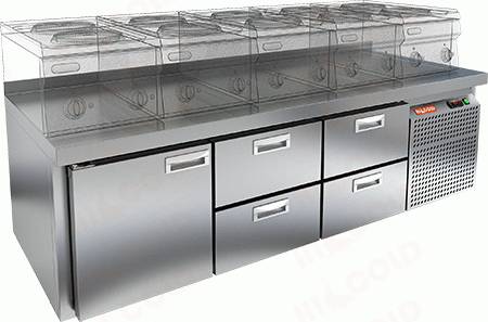 Стол холодильный HICOLD SN 122/TN LT SH   1 дверь 4 ящика Стол холодильный HICOLD SN 122/TN LT SH   1 дверь 4 ящика