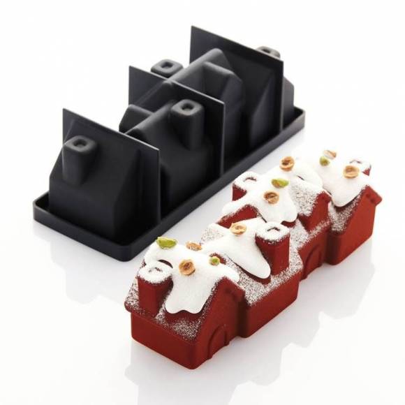 Форма силиконовая PAVOCAKE 3D "Chalet" 250x83xh 90mm, 1230 ml, силикон Pavoni KE078S Форма силиконовая PAVOCAKE 3D "Chalet" 250x83xh 90mm, 1230 ml, силикон Pavoni KE078S