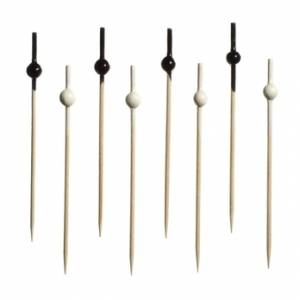 Пики бамбуковые 100мм Черно-Белые шарики 50+50шт/уп. HNC-353  51263 /40/ Пики бамбуковые 100мм Черно-Белые шарики 50+50шт/уп. HNC-353  51263 /40/