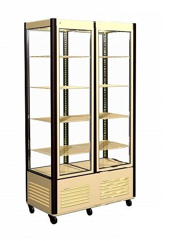 Шкаф холодильный кондитерский D4 VM 800-1 (R800C Сarboma бежево-коричневый) 2 дв,решетки