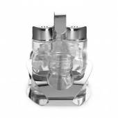 Набор для специй 3 предмета (соль, перец, зубоч) + салфетница нерж., крюк Luxstahl [KH-403]