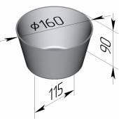 Форма для хлеба Спика 17 Б (круглая) (160 х 115 х 90 мм) 