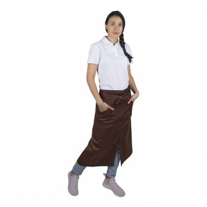Фартук официанта коричневый хлопок со814