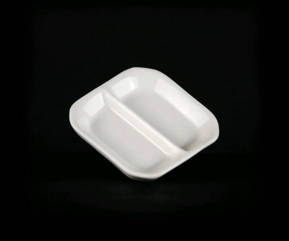 Блюдце для соуса 2 отделения Chan Wave (Classic) Ivory LQ-Q093 фк0273.