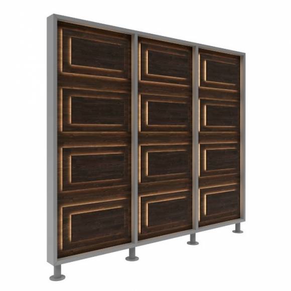 Перегородка 3-х секционная стандарт Pafos (Пафос) с подсветкой 1900х150х1650 мм Перегородка 3-х секционная стандарт Pafos (Пафос) с подсветкой 1900х150х1650 мм