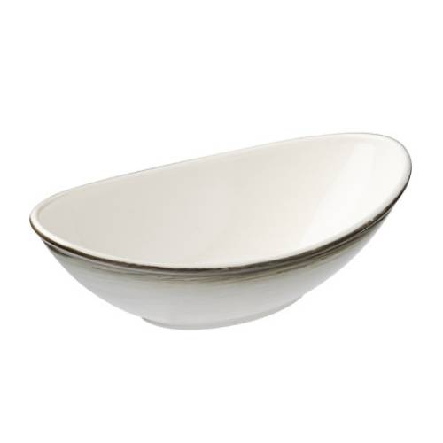 Салатник овальный «Айсио»; фарфор; H=81, L=242, B=146мм; белый, серый T8600988 Салатник овальный «Айсио»; фарфор; H=81, L=242, B=146мм; белый, серый T8600988