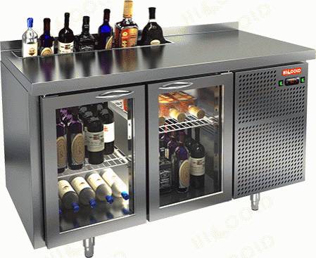Стол холодильный барный Hicold GNG 11 HT V 2 стеклянные двери Стол холодильный барный Hicold GNG 11 HT V 2 стеклянные двери