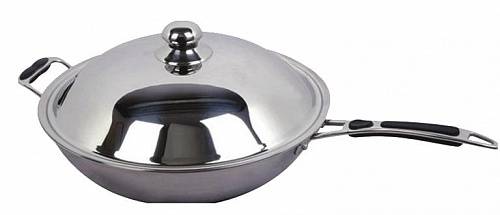 Сковорода WOK 360мм нерж с крышкой HURAKAN HKN-WP1 158860 Сковорода WOK 360мм нерж с крышкой HURAKAN HKN-WP1 158860