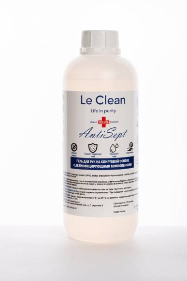 Гель для рук на спиртовой основе 1л Le Clean ANTISEPT /12/