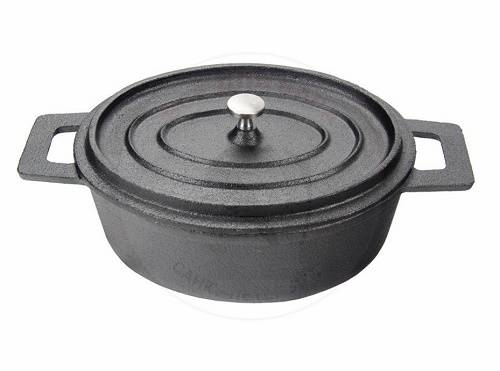 Кастрюля порционная овальная чугун P.L. с крышкой   81200027 Кастрюля порционная овальная чугун P.L. с крышкой   81200027