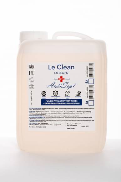 Гель для рук на спиртовой основе 5л Le Clean ANTISEPT /1/