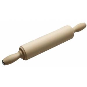 Скалка береза 300 мм. d=50 мм. с вращ. ручкой /1/