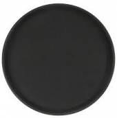 Поднос круглый 40см прорезиненный черный [1600CT Black] кт939