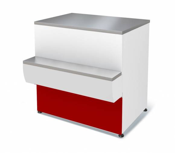 Прилавок П2629 Таир расчетно-кассовый неохлаждаемый (красный) МХМ  4.331.050-10-КМ