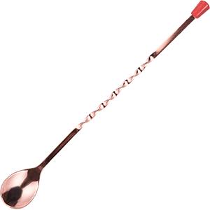 Ложка барная витая 28см нерж. сталь, медь с красной кнопкой Prohotel BRS11KC 02050141