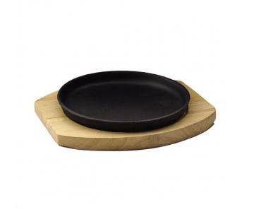 Сковорода чугун 185мм на деревянной подставке Luxstahl  Сковорода чугун 185мм на деревянной подставке Luxstahl