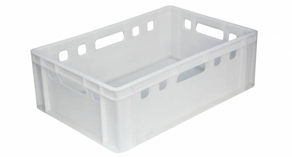 Ящик 600*400*200 мм. для мяса Е2 прямой сплошной, морозостойкий, белый (крышка 49164) /1/48/ Ящик 600*400*200 мм. для мяса Е2 прямой сплошной, морозостойкий, белый (крышка 49164) /1/48/