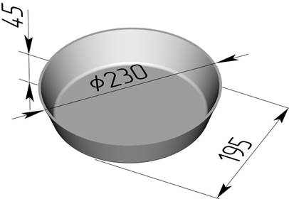 Форма для хлеба Спика 17 Г (круглая) (230 х 195 х 45 мм)  Форма для хлеба Спика 17 Г (круглая) (230 х 195 х 45 мм)