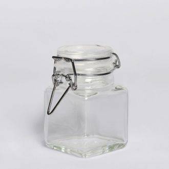 Банка для сыпучих 100мл h=78 мм квадратная с крышкой с бугельным замком /1/ Банка для сыпучих 100мл h=78 мм квадратная с крышкой с бугельным замком /1/