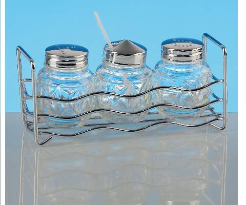 Набор для специй «Волна» [381-3] 3 предмета на подставке  кт281