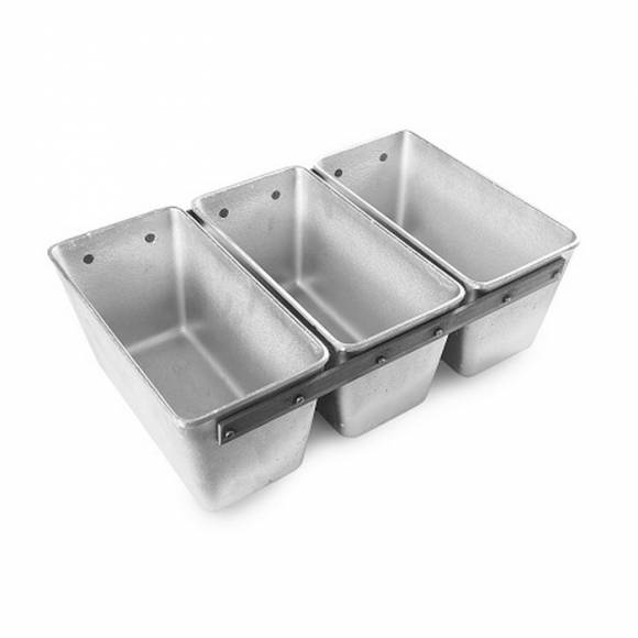 Форма для хлеба Л7 22*11 см. h=11,5 см. алюм. литая 3х -секционная 73260  Форма для хлеба Л7 22*11 см. h=11,5 см. алюм. литая 3х -секционная 73260