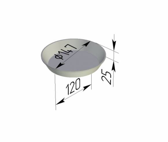 Форма для хлеба Спика 17 Д (круглая) (147 х 120 х 25 мм)