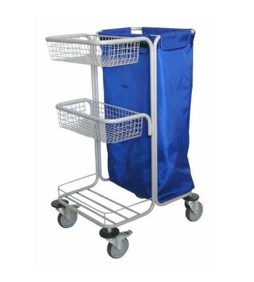 Тележка для горничных ТГ9 ОЛДАК 2 сетчатые корзины, подставка, мешок 110л Тележка для горничных ТГ9 ОЛДАК 2 сетчатые корзины, подставка, мешок 110л