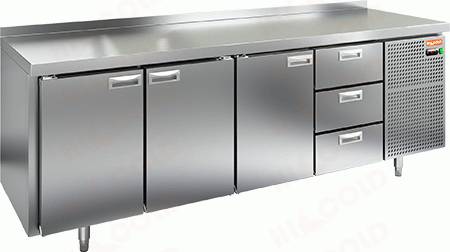 Стол холодильный Hicold GN1113/TN 3 двери 3 ящика Стол холодильный Hicold GN1113/TN 3 двери 3 ящика