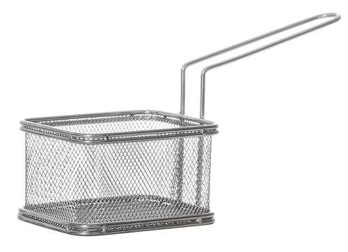 Корзинка для подачи картофеля фри 105х90х65мм с ручкой нерж. QL089-02  кт133