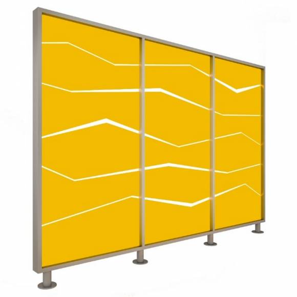 Перегородка 3-х секционная стандарт Zigzag (Зигзаг) без подсветки 1900х150х1650 мм Перегородка 3-х секционная стандарт Zigzag (Зигзаг) без подсветки 1900х150х1650 мм