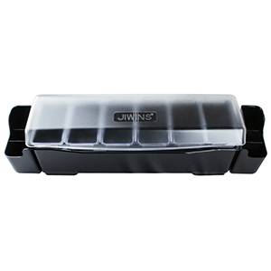 Барная станция (контейнер) 6 ячеек 575х145мм Probar черный пластик JW-BN6L  02120925 Барная станция (контейнер) 6 ячеек 575х145мм Probar черный пластик JW-BN6L  02120925