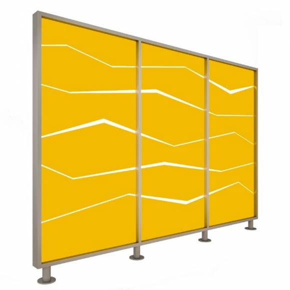 Перегородка 3-х секционная стандарт Zigzag (Зигзаг) без подсветки 1900х150х2025 мм Перегородка 3-х секционная стандарт Zigzag (Зигзаг) без подсветки 1900х150х2025 мм