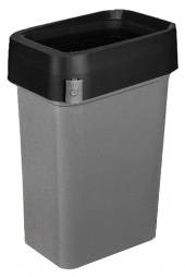 Бак для мусора 50л Смарт Бин Про серый с черным ободком Бак для мусора 50л Смарт Бин Про серый с черным ободком