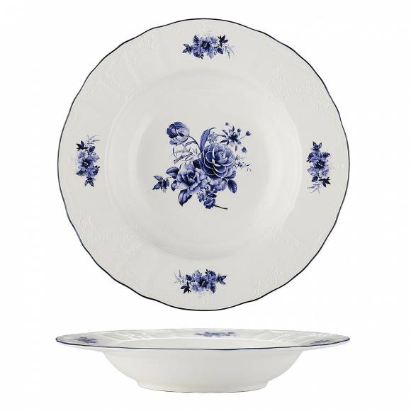 Тарелка глубокая 23 см, 350 мл Blue Flower P.L. Proff Cuisine NY-YQA4706-BP-9X6 /6/ Тарелка глубокая 23 см, 350 мл Blue Flower P.L. Proff Cuisine NY-YQA4706-BP-9X6 /6/