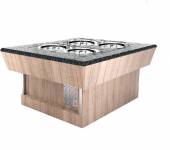 Диспенсер для тарелок Refettorio (шведский стол сдвоенный) RD40S2 каменная столешница без полки Диспенсер для тарелок Refettorio (шведский стол сдвоенный) RD40S2 каменная столешница без полки