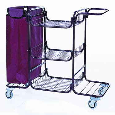 Тележка для горничной ТР1 ОЛДАК разборная, 3 сетчатые полки, мешок 135л, подставка для пылесоса Тележка для горничной ТР1 ОЛДАК разборная, 3 сетчатые полки, мешок 135л, подставка для пылесоса