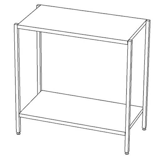 СТП2 стеллаж производственный 2 полки 1800*500*1000 СТП2 стеллаж производственный 2 полки 1800*500*1000