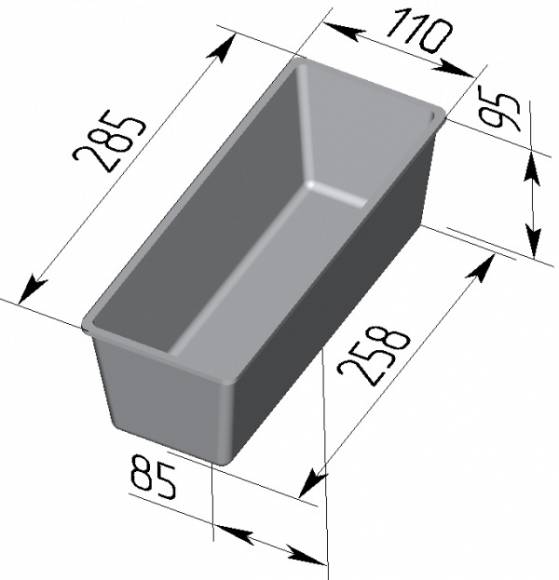 Форма для хлеба Спика 3 Л Тостерная (285х110х95мм) 3 секции
