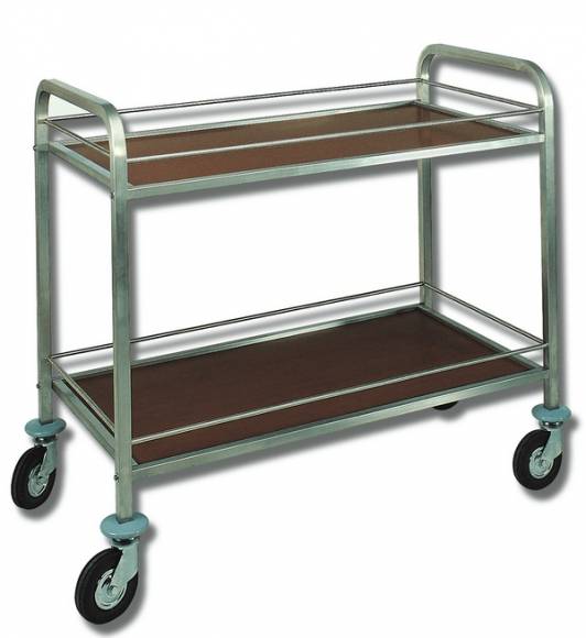 Тележка сервировочная ОЛДАК нерж. 2 полки из ламината 550х800мм, с рамками ТО 34 Тележка сервировочная ОЛДАК нерж. 2 полки из ламината 550х800мм, с рамками ТО 34