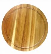 Доска круглая 32*2 см с выемкой, акация, P.L. Proff Cuisine Доска круглая 32*2 см с выемкой, акация, P.L. Proff Cuisine