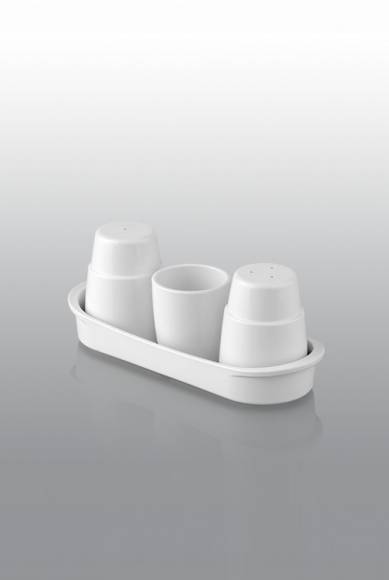 Набор солонка, перечница, держатель для зубочисток Nipco белый KT-TS01