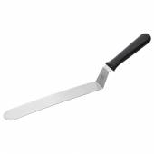 Лопатка 41 см. изогнутая раб. часть 25,4*4 см. нерж. узкая с пластик. ручкой черная MGprof 80937