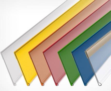 Ценникодержатель полочный 1250мм самоклеющийся на двусторонний скотч DBR39 красный /50/