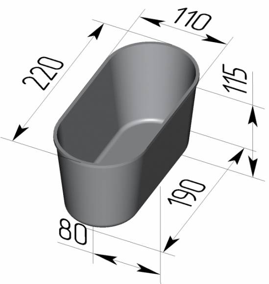 Форма для хлеба Спика 7 овал (220 х 110 х 115 мм)