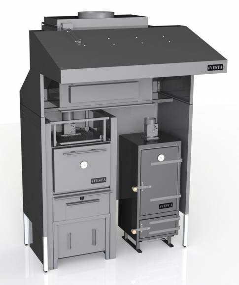 Комплекс Vesta 23. K2-М25-Vk (K2, печь-мангал M25, коптильня Vesta k) Комплекс Vesta 23. K2-М25-Vk (K2, печь-мангал M25, коптильня Vesta k)