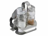 Набор для специй 2 предмета (соль, перец) + салфетница "Спайс", с крюком 416А Набор для специй 2 предмета (соль, перец) + салфетница "Спайс", с крюком 416А