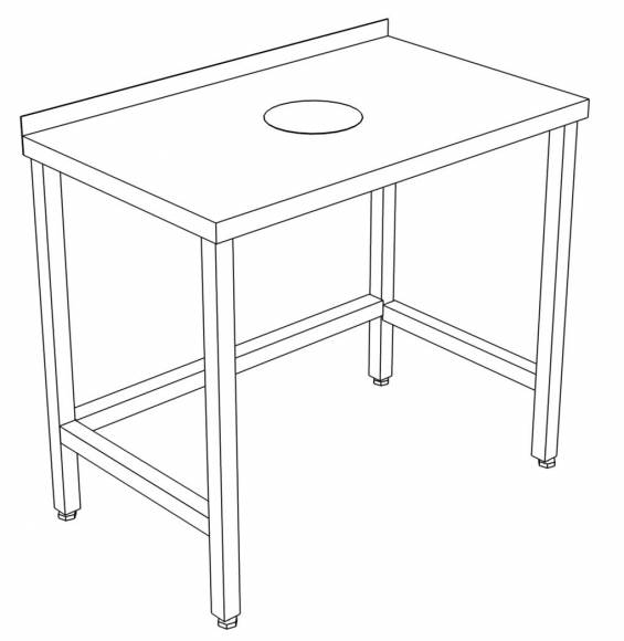 СПО стол производственный для сбора отходов с бортом 800*500*850