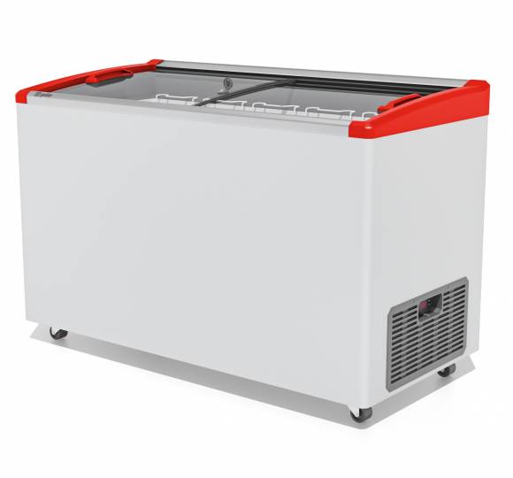 Ларь морозильный с наклонным гнутым стеклом Frostor Gellar FG 400 E v25 красный